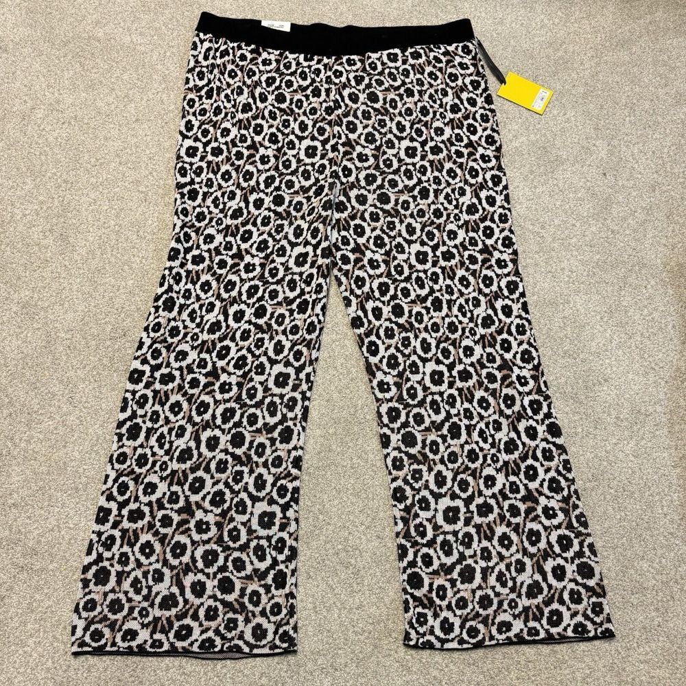 Diane Von Furstenberg Sweaterknit Poppy Flared Pants Womens 2X Multicolor NWT